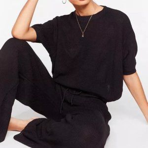 Nasty Gal Women's Black Knit Sweater and Pants Size Small